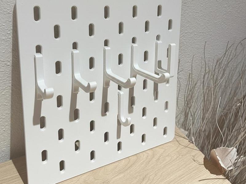 3D Printed Hooks for SKADIS Panel – Set Hook & U