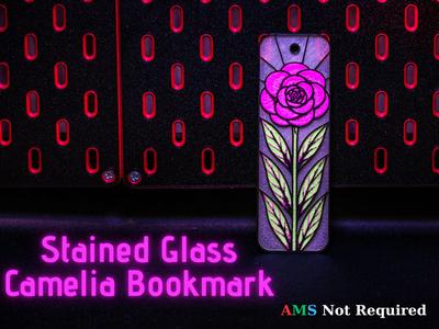 Stained Glass Camelia - Hueforge Bookmark