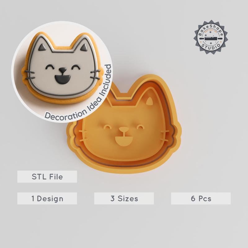 Happy Shape Cutter & Stamp Set, Perfect for Cookies & Fondant, 6-Piece Cake Decorating Tools