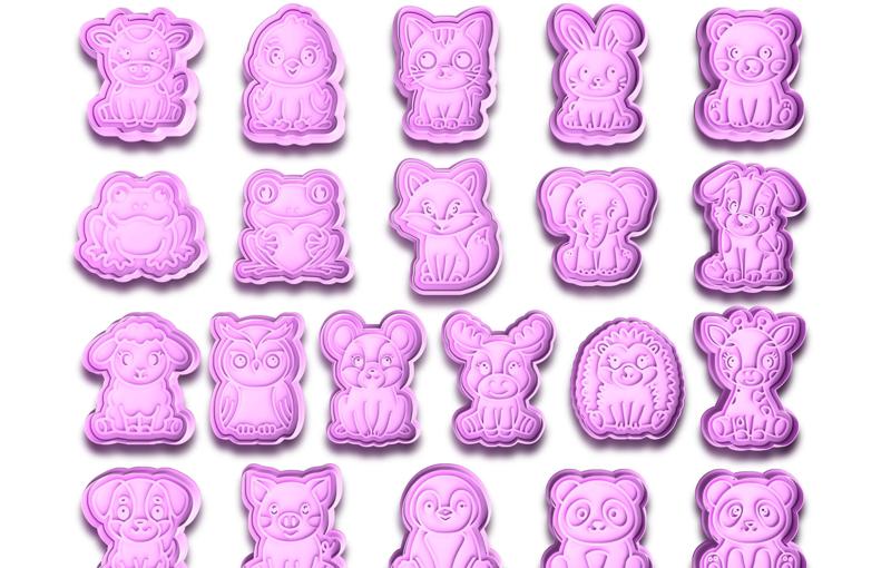 Cute Animals Large Pack Cookie Cutter and Fondant Stamp