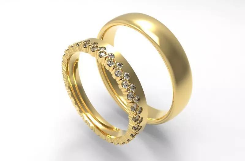 Couple of Wedding ring Diamond Flower