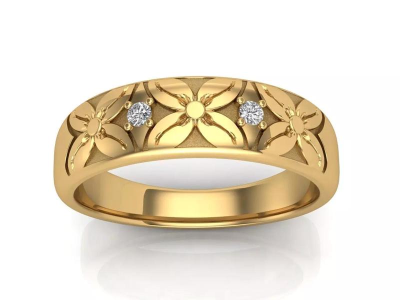 Flowers with diamonds ring