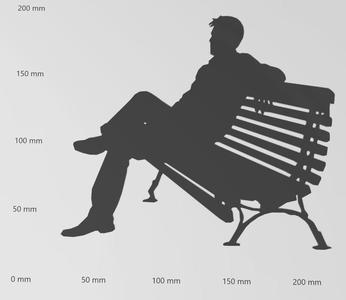 Wandtattoo Mann auf Parkbank