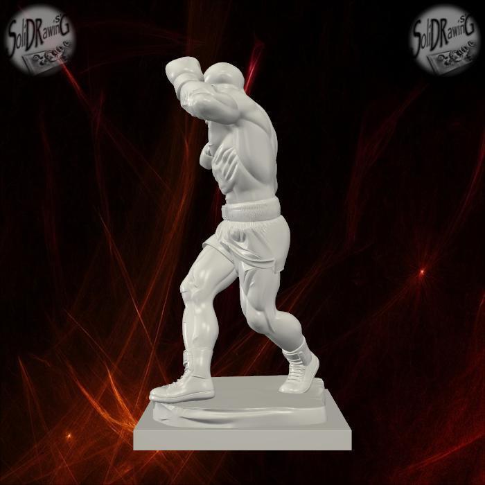Boxer in Fighting Stance Sculpture – SoliDRawinGs SG877