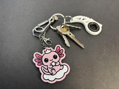 Axolotl Keychain STL | Cute Kawaii 3D Printable Charm – Digital Download