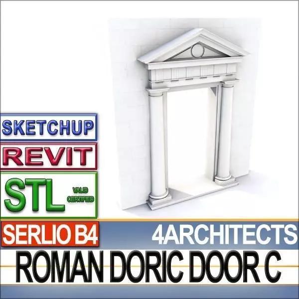 Renaissance Doric Door C Revit STL Printable