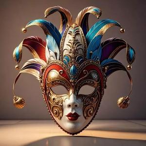 2473Venetian Carnival Mask Color 3D Model  magic