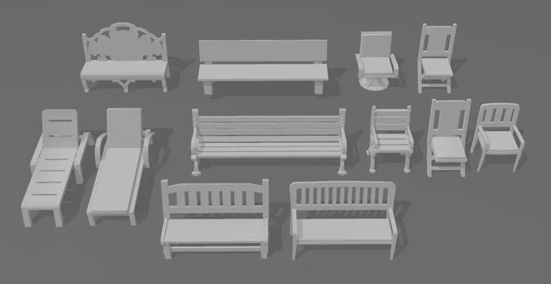 Miniatures - The Sims - Outdoor Seating