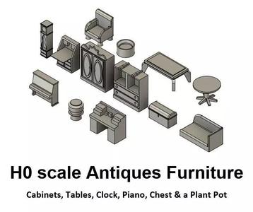 Antiques Furniture - H0 Scale 3D print model