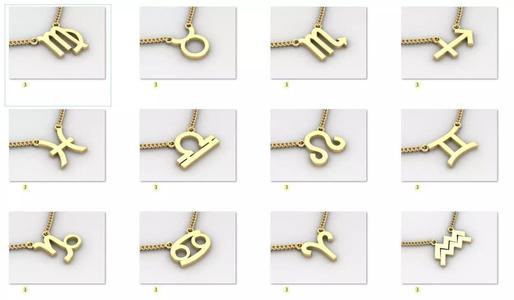 12 Zodiac Pendant Version 1 Album with 3dm STL For Big Discount