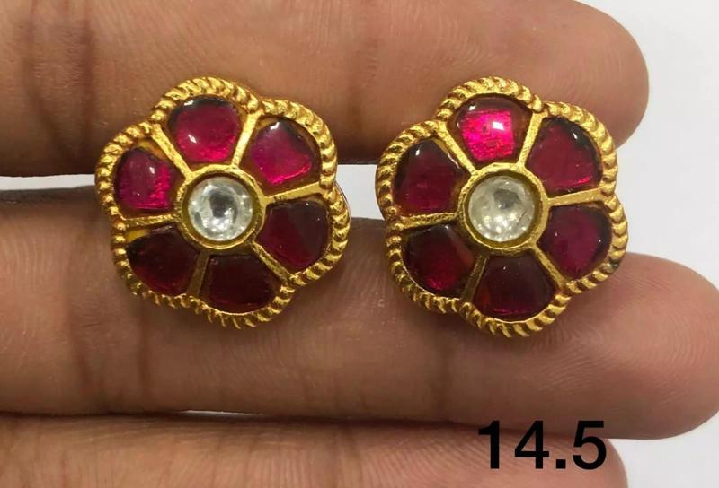 Kundan Earring - Jadau Tops Model No6