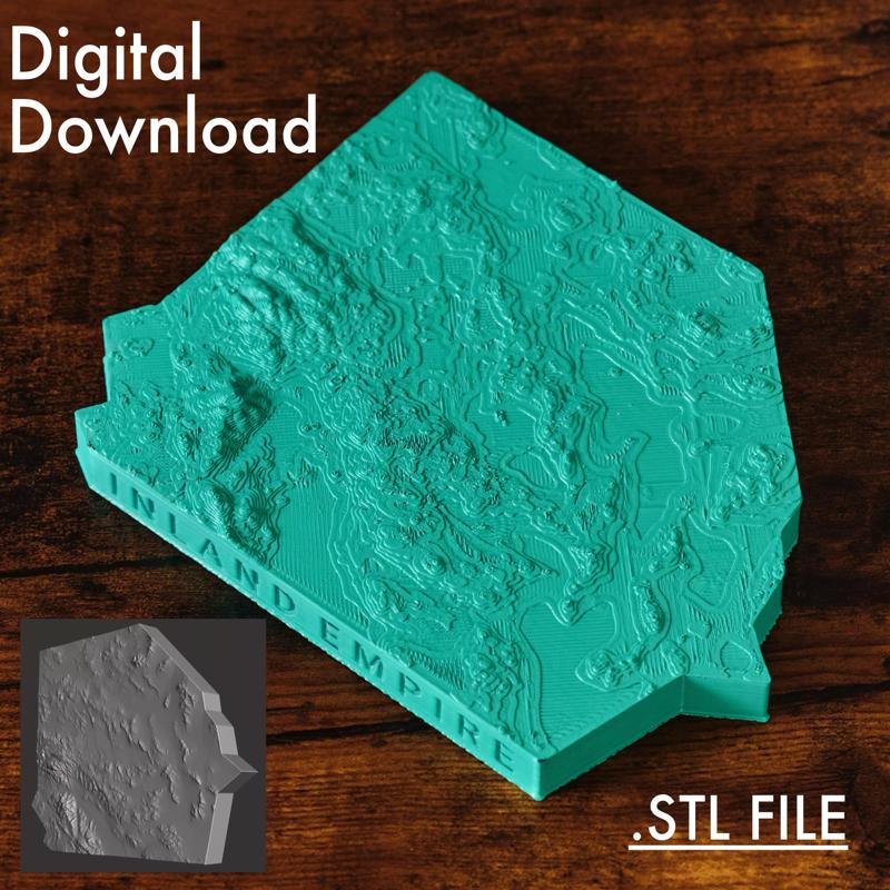 3D Model of The Inland Empire - Thick Cut