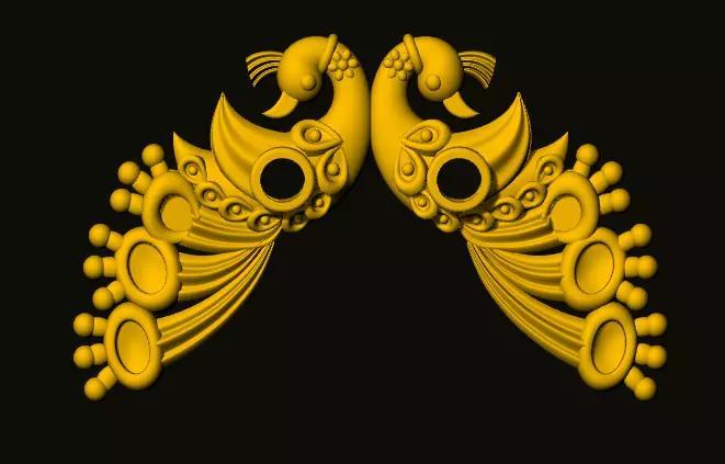 jumka golden peacocks