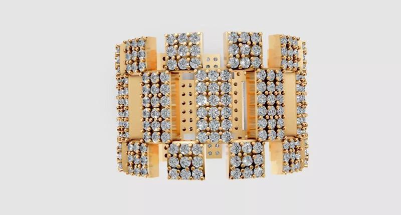 Diamond Block Pave Ring