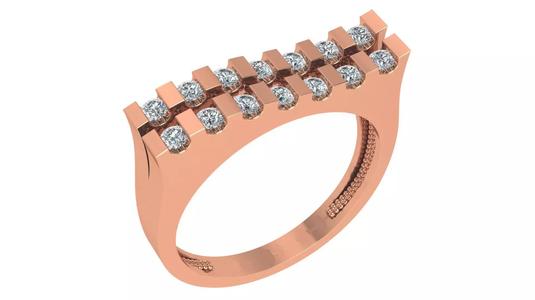 Bi Layer High Jewelry Cocktail Ring 3dm stl renders details