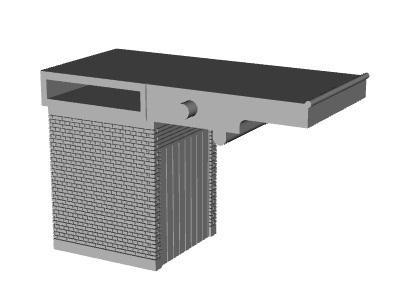 Art Deco Station Platform lift building with outward door left side 1/148 scale