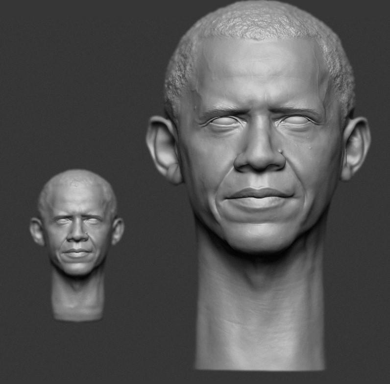 1/6 1/12 Barack Obama President sculpture bust headsculpt