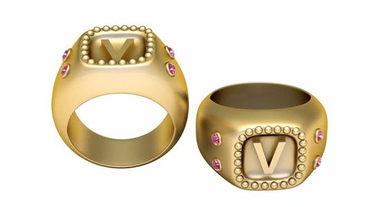 V ALPAHBETS RING  3d printable model
