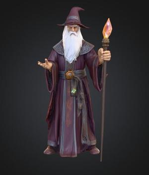 3D Printable Wizard Miniature STL | 28mm Scale Fantasy Mage with Staff | Tabletop RPG, D&D, Pathfinder Resin Model