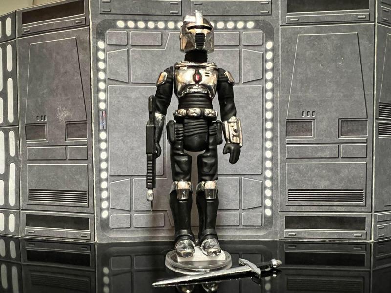 CYLO FETT, BOBA FETT BATTLESTAR GALACTICA CYLON, VINTAGE CUSTOM STAR WARS ACTION FIGURE, KENNER 3.75", 5 POA, 1/18