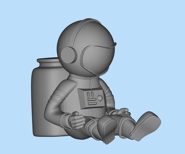 Sitting anime astronaut ornaments 02 scene model