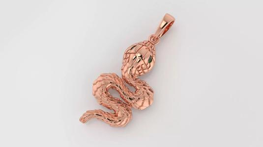 3dm and stl snake pendant printable jewelry model