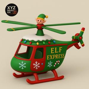 🚁 "Elf Express" - Helicopter and Christmas elves - M24091908
