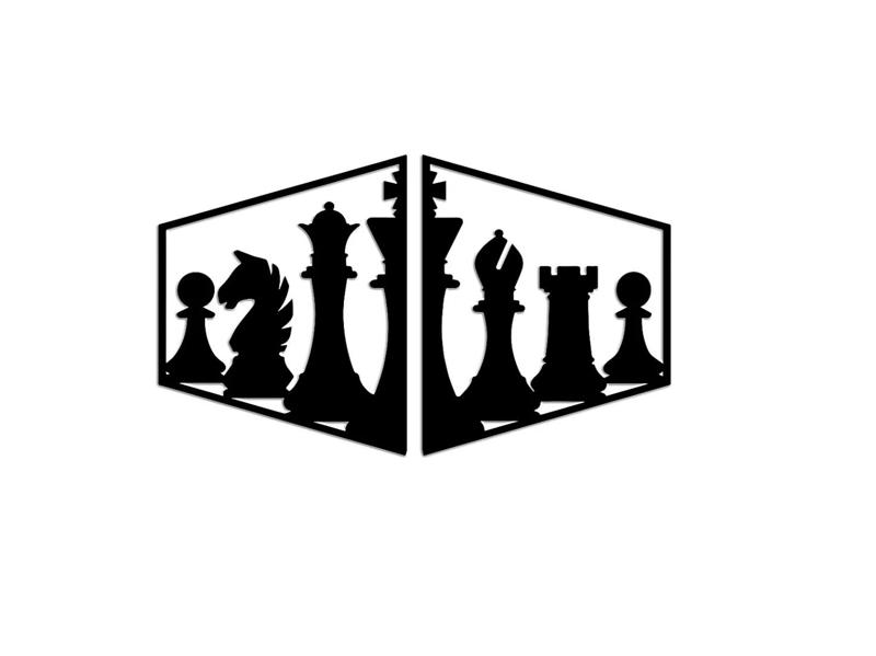 Minimalist Geometric Chess Diptych Picture