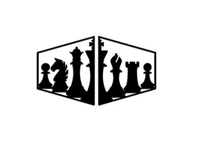 Minimalist Geometric Chess Diptych Picture