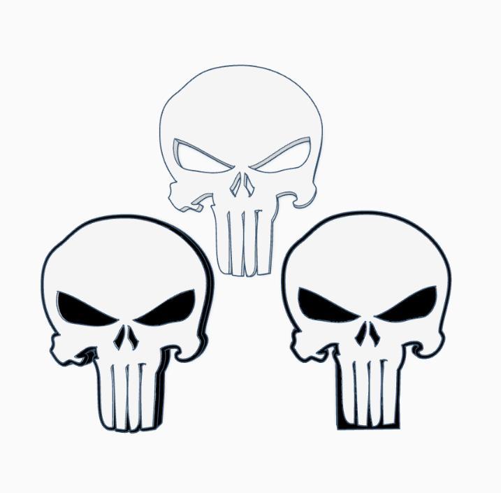 3x PUNISHER Logo Display by MANIACMANCAVE3D