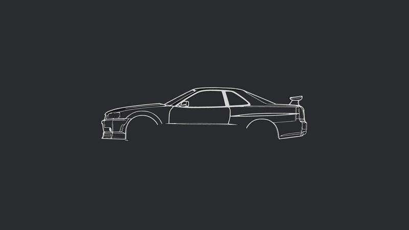 Sillhouette Nissan Skyline R34