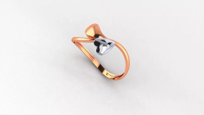 Heart Love Valentine Ultra light wt minimalist Plain Gold Ring