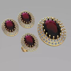 Big Oval Gemstone Full Jewelry Set