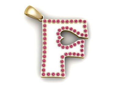 F ALPHABETS GOLD PENDANT 3d printable model