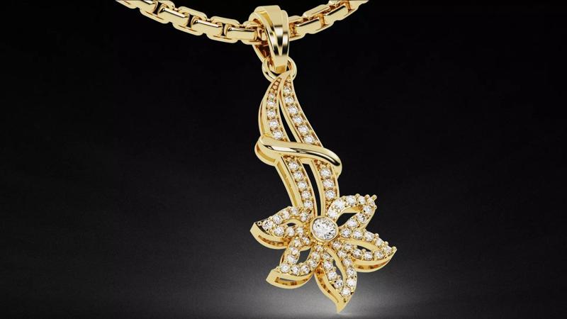 Blossom Flower Diamond Pendant