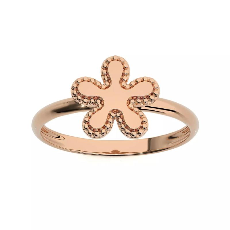 Blooming Flower Light wt Plain Gold ring 3dm stl ply glb gltf