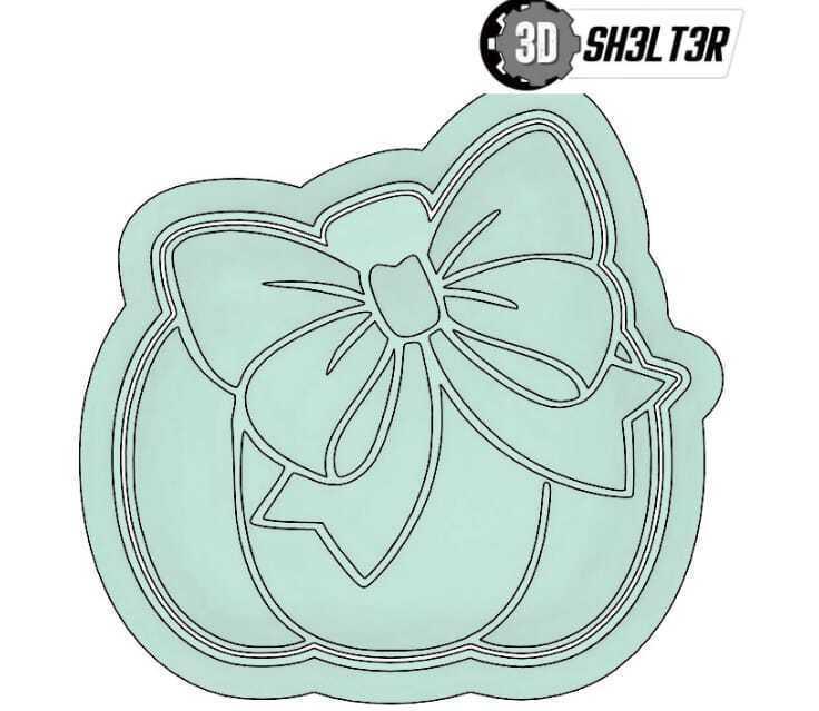 Halloween Cookie Cutter: Cute Pumpkin with Bow