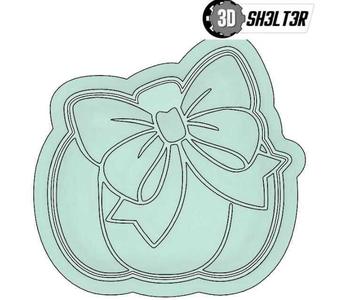 Halloween Cookie Cutter: Cute Pumpkin with Bow