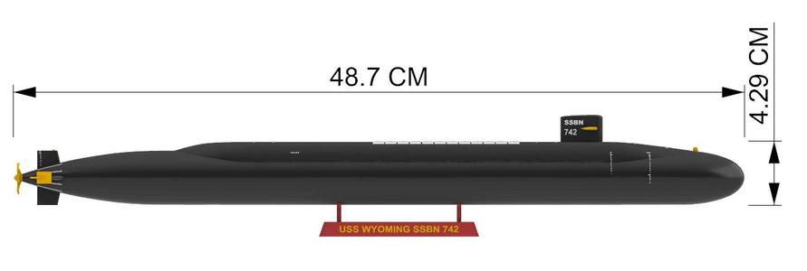 SUBMARINE USS WYOMING SSBN 742 - 1/350 High Quality