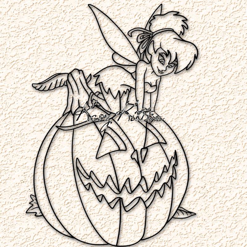 Tinkerbell in Enchanted Pumpkin Patch  Wall Art Home Decor