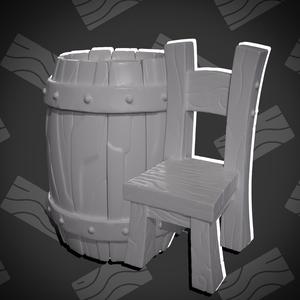 Wooden Furniture Pack : High-Poly