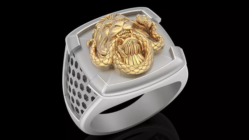 Liona ring silver gold printable jewelry 3D model