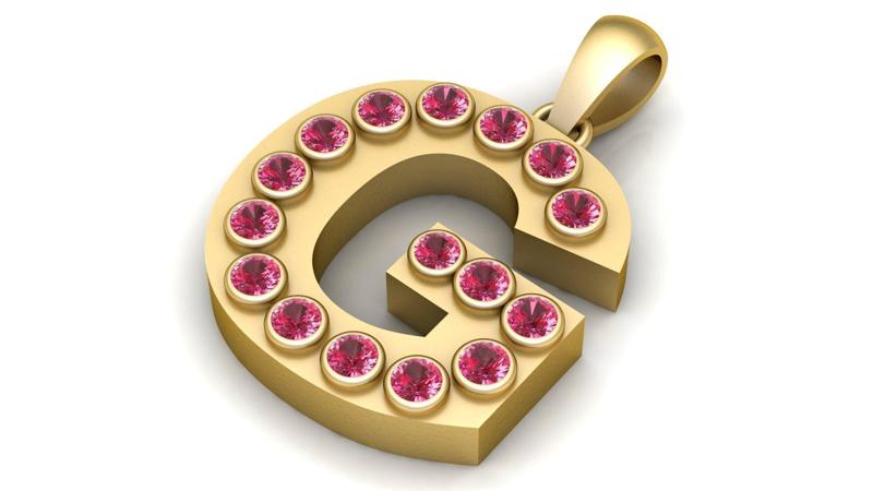 G ALPHABETS GLD PENDANT 3d printable model
