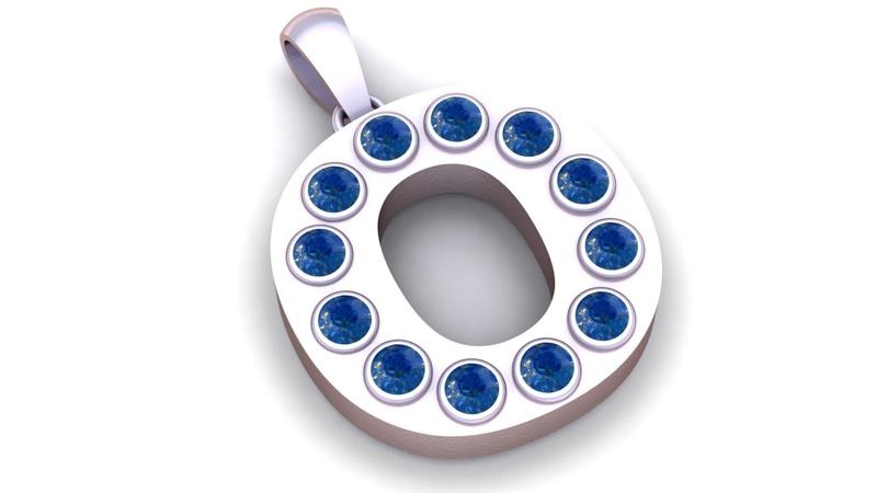 O ALPHABETS GLD PENDANT  3d printable model