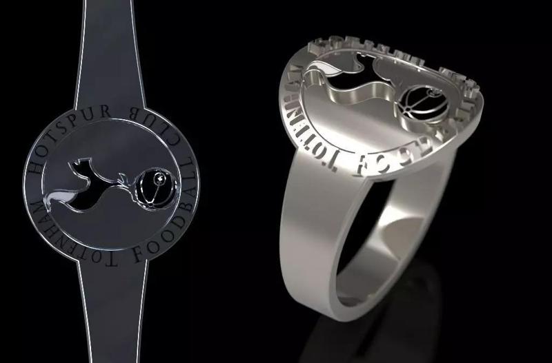 totenham 3 tottenham fc logo on silver ring