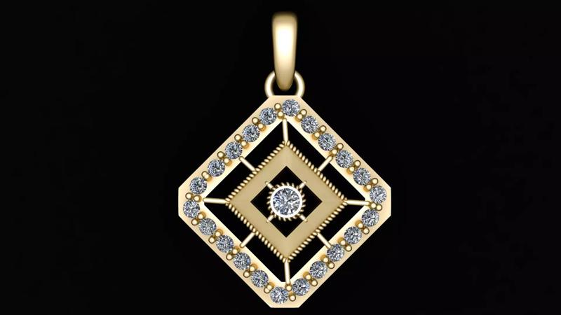 MOISSANITE LUXURY PENDANT 3D PRINTABLE MODEL