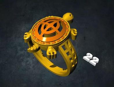 tortois turtle ring with number