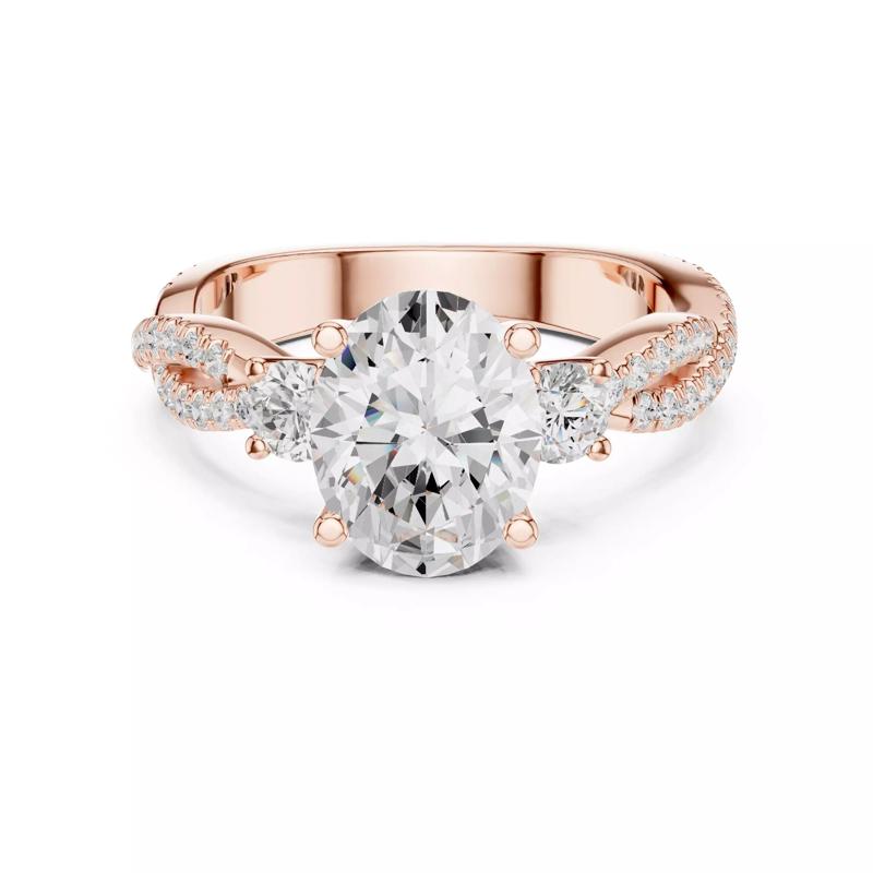 Twisted Shank Oval Cut Diamond Engagement Ring 3DM STL Video