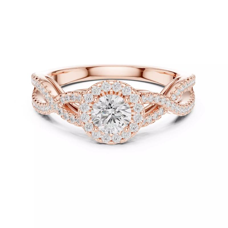 Twisted Shank Round Cut Pave Diamond Wedding Ring 3DM STL Video