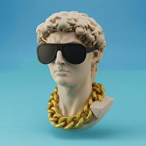 Cool Michelangelo's David Keychain 🕶️⛓️ - Modern Italian Souvenir - Art